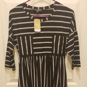 Black/white stripped dress